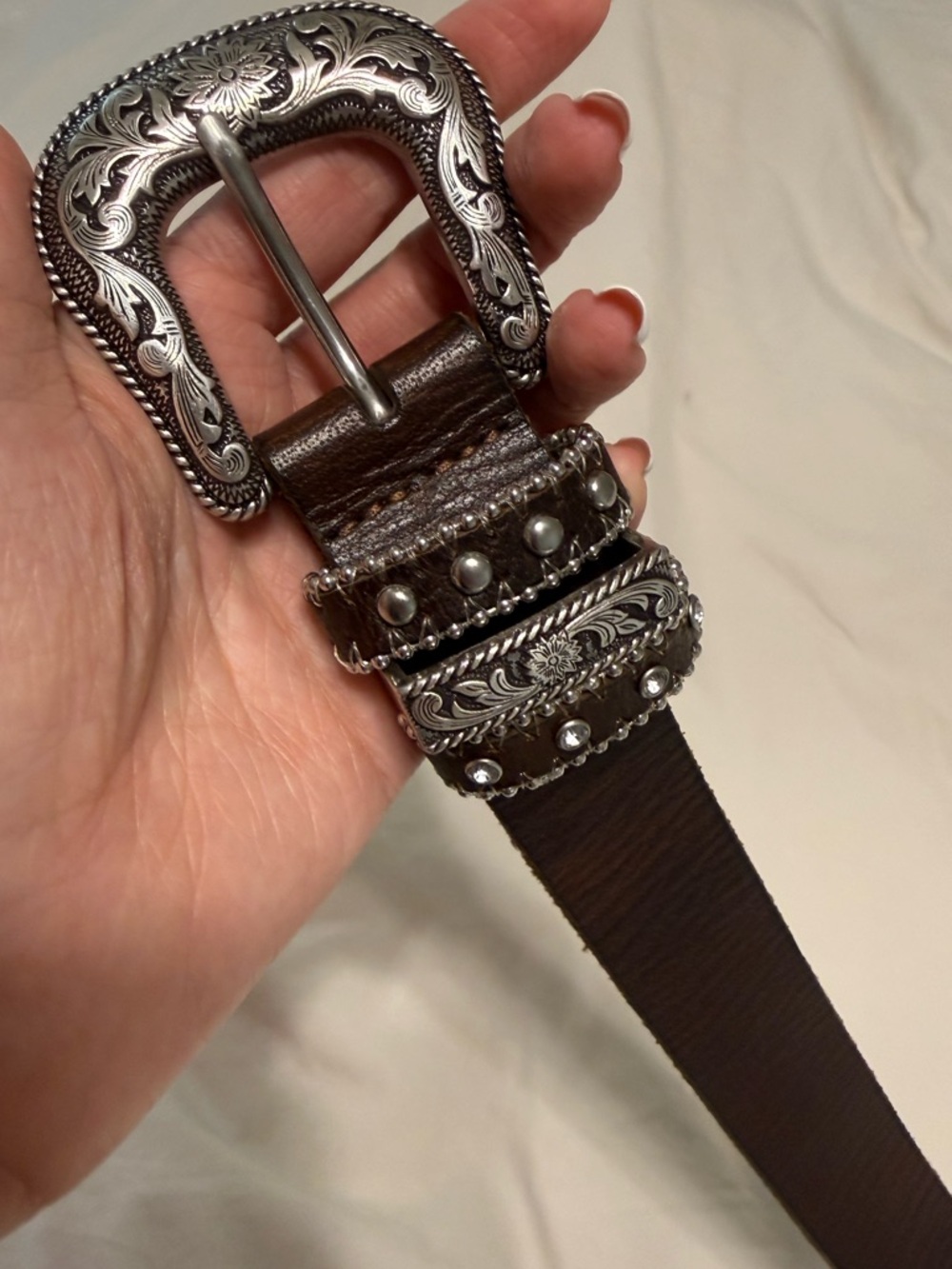 🤎Genuine Leather Dark Brown Western Belt 🤎